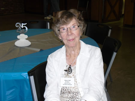Eileen Collins Wolf Class of 1936.  Our oldest attending Alumni